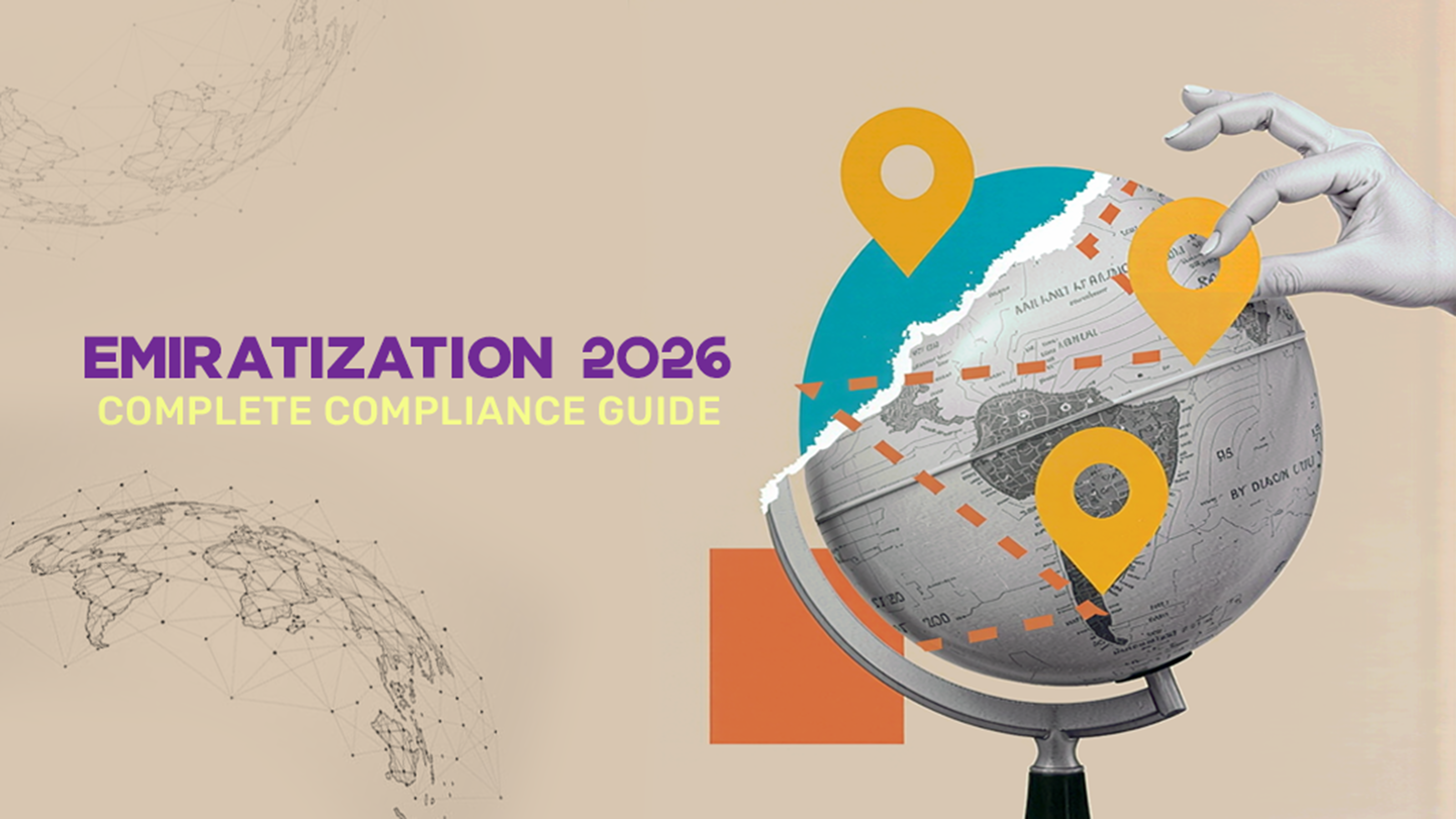 UAE national flag with business professionals